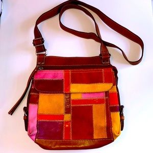 Fossil Patchwork Leather Crossbody Bag